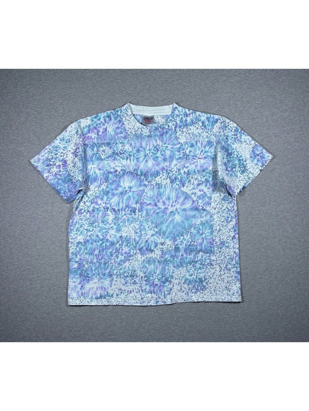 Vintage Oneita Tie Dye T-shirt Men’s Size XL Blue Purple Single Stitch 90s USA